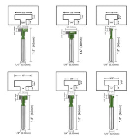 BAYTORY router bits 1-4 shank for precise cuts in wood and plywood.