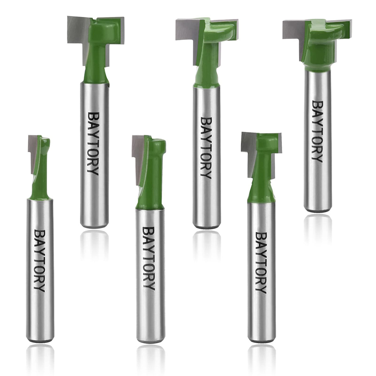 BAYTORY keyhole router bits set 6pc for clean keyhole slots and hanging displays.