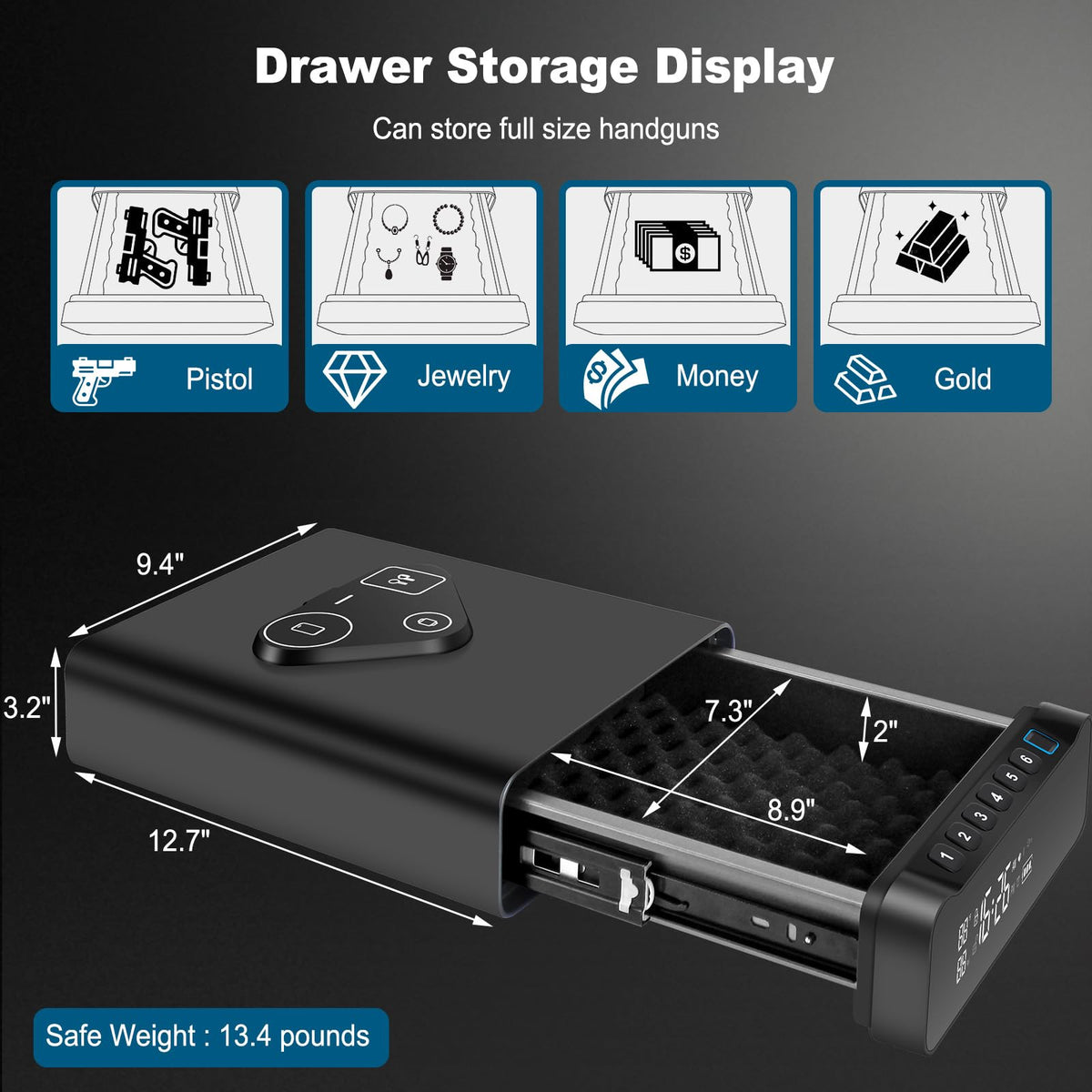 BBRKIN rugged steel construction emphasizes sturdy, secure storage
