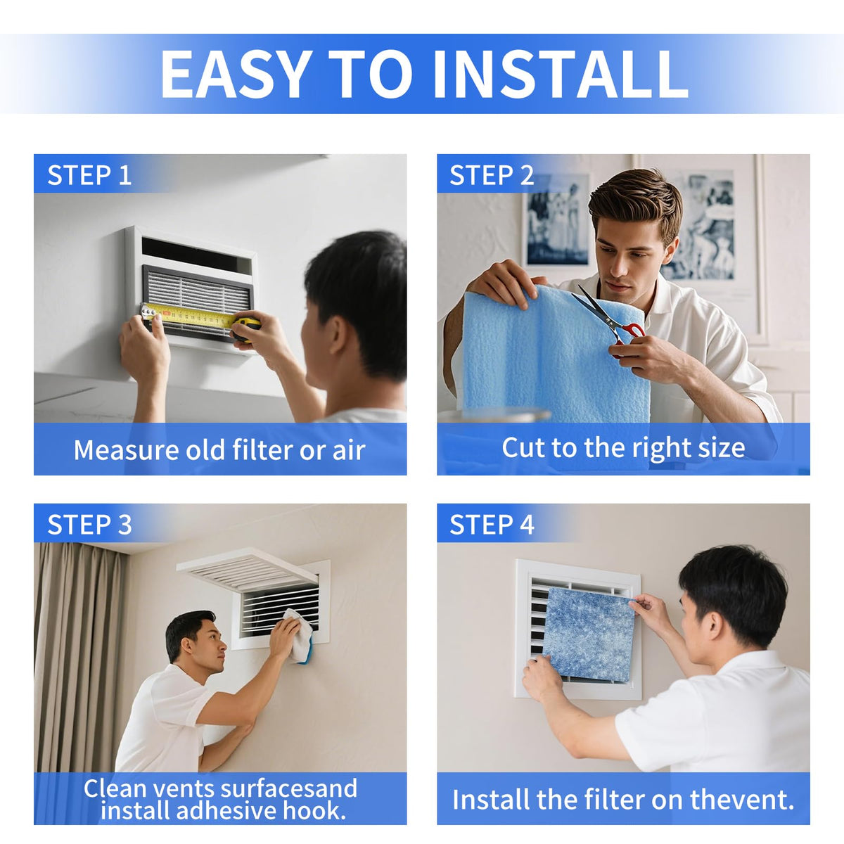 BBJARESKY adhesive tape enables quick vent filter installation.
