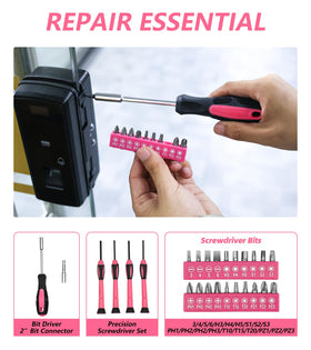 BBOSI TOOLS pink tool set with pliers and screwdrivers for DIY tasks