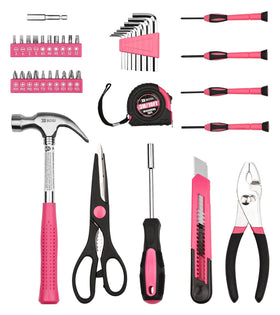 BBOSI TOOLS pink tool set with tape measure ready for repairs