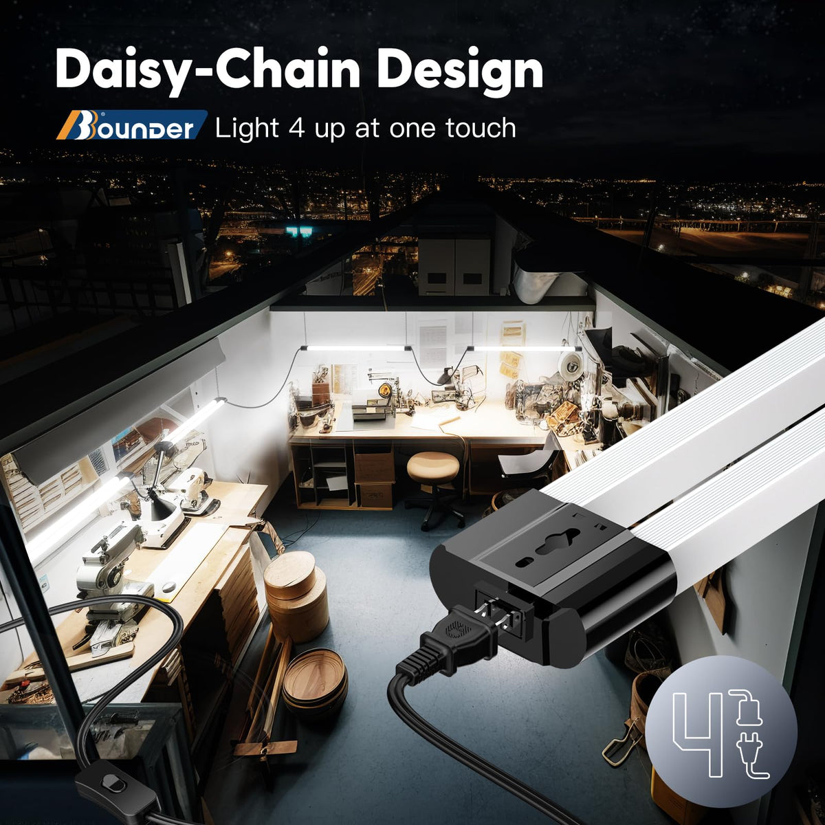 BBOUNDER cool daylight 6500K output for a clear, eye-friendly workspace