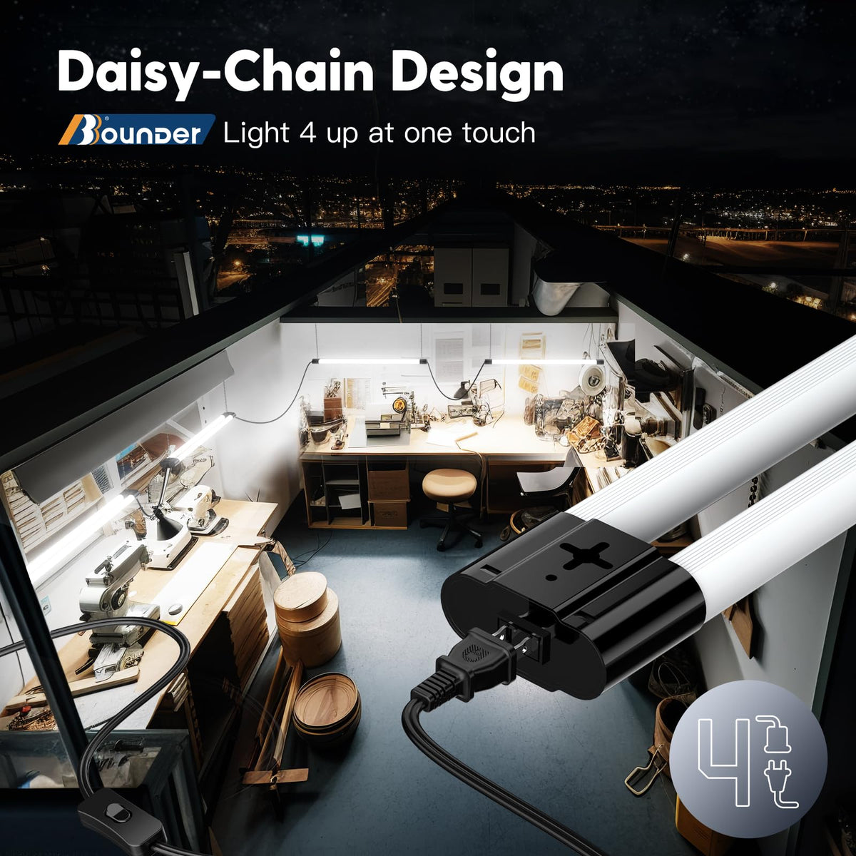BBOUNDER LED shop light with included mounting hardware