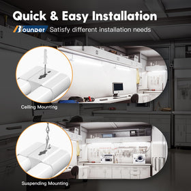 BBOUNDER wide-application lights ideal for garage, basement, and storage spaces.
