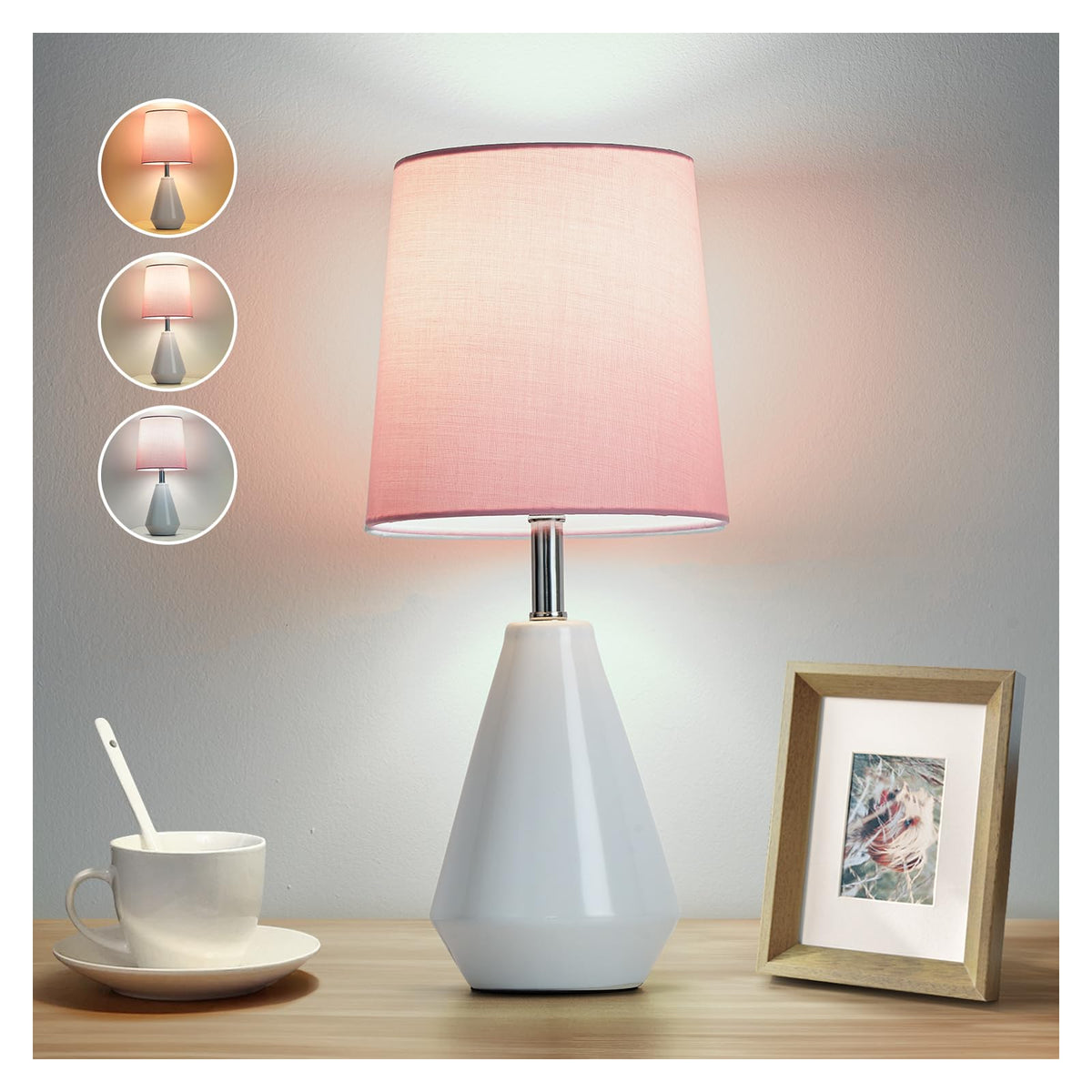 Bdayanx bedside lamp with ceramic base for stable, stylish nightstand lighting.