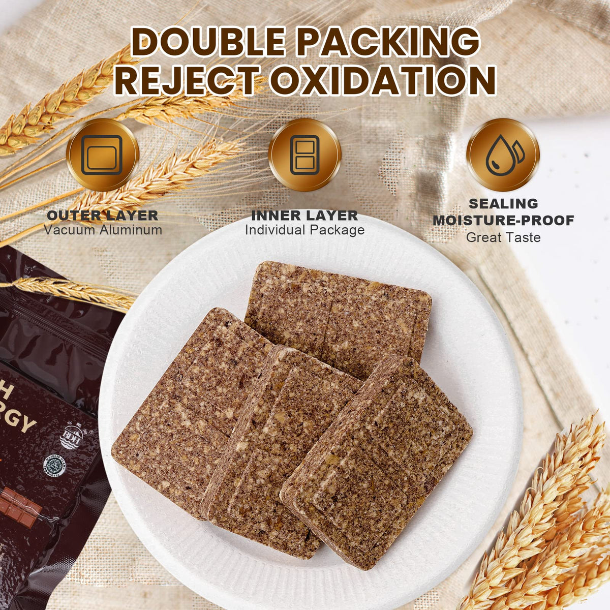 BDH Emergency Bars chocolate individual pouch highlights portability for quick energy.