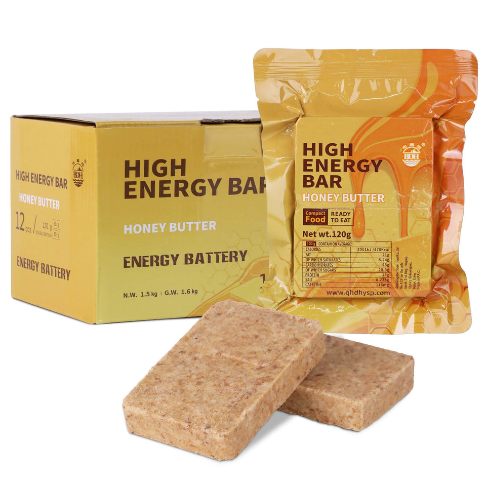 BDH emergency food honey butter hardtack packaging shows compact vacuum seal for long storage