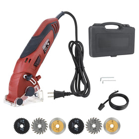 BDJHMP corded mini circular saw front view showing compact power for tight spaces