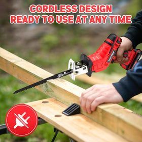 BDJHMP cordless reciprocating saw four included blades for versatility