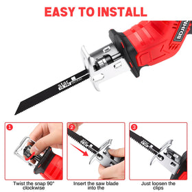 BDJHMP cordless reciprocating saw safety button prevents accidental starts