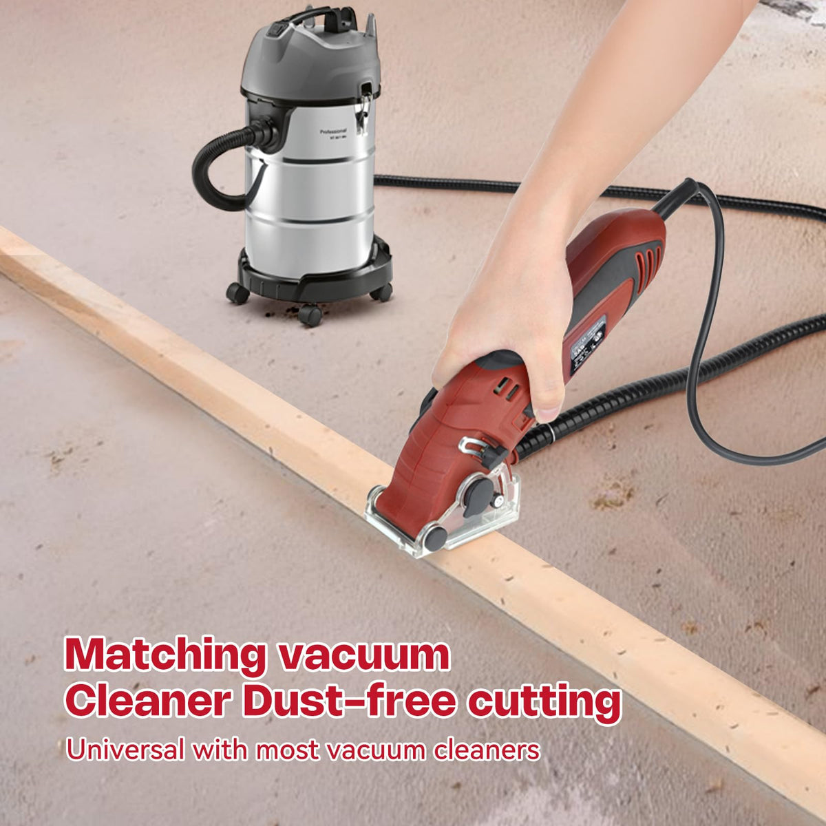 BDJHMP dust extraction hose enables cleaner work area