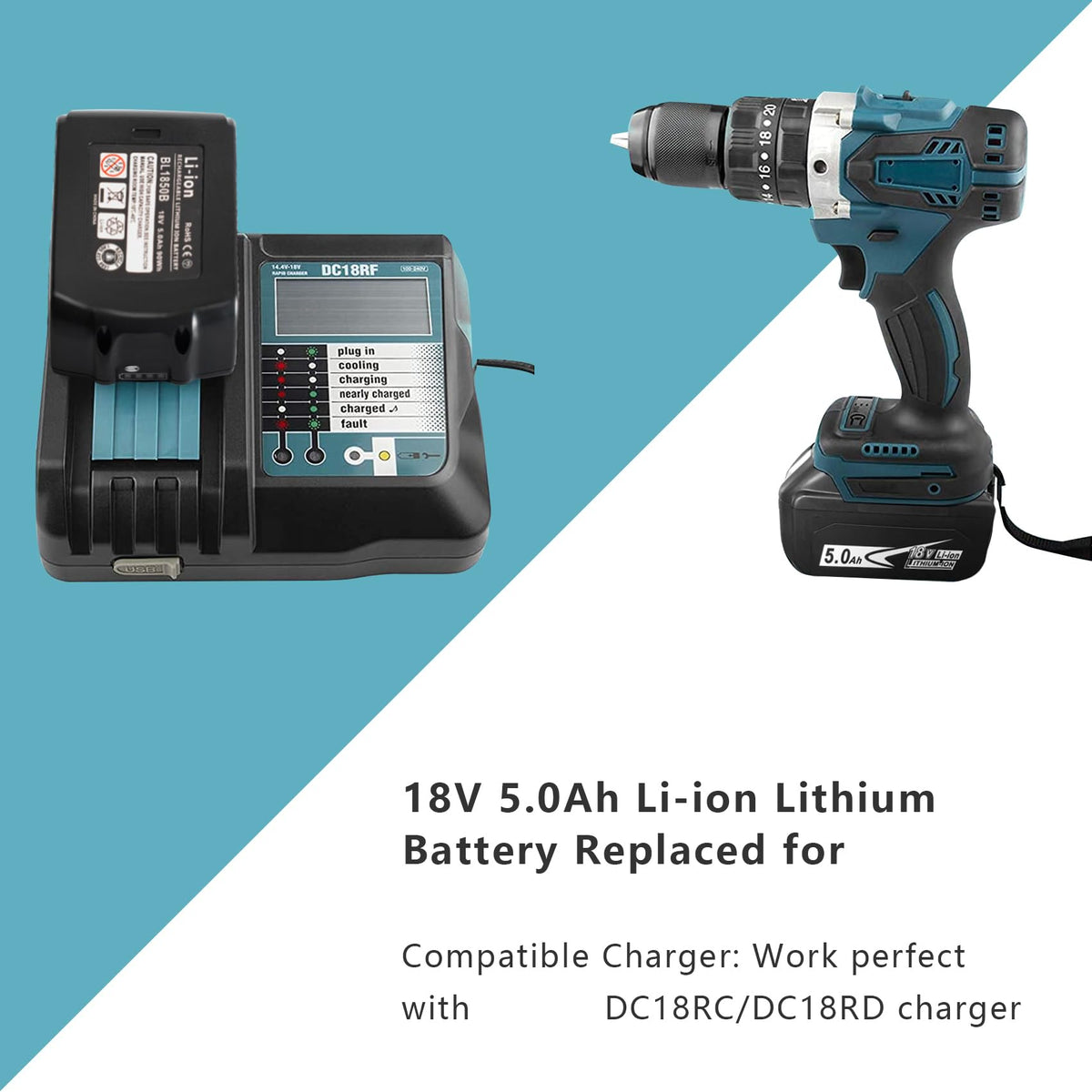 Bdreer 18V battery compatibility with Makita tools enables quick swaps