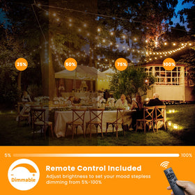 Bdrofn remote control dimming buttons for adjustable patio brightness.