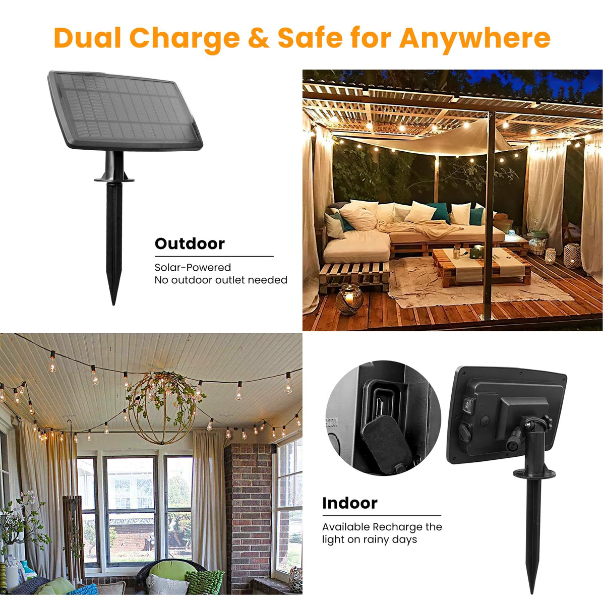 Bdrofn waterproof and shatterproof patio lights designed for outdoor durability.
