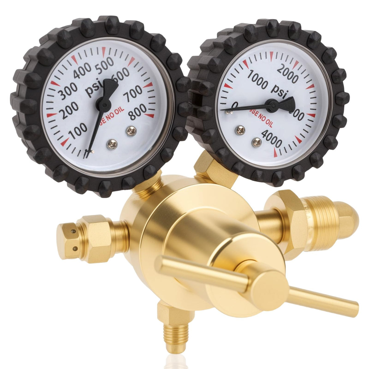 Beaiguna nitrogen regulator with two gauges and protective boot for clear readings