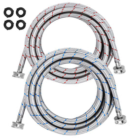 Beaquicy 15ft stainless steel braided hose for hot and cold water supply