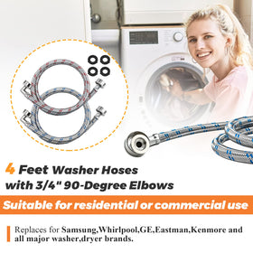 Beaquicy burst-proof duo-pack hoses for steady laundry water flow