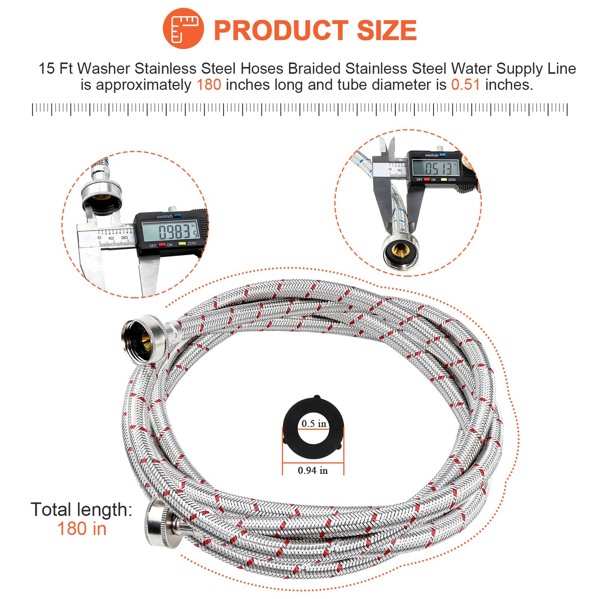 Beaquicy burst-proof leak-free washing hose under high pressure