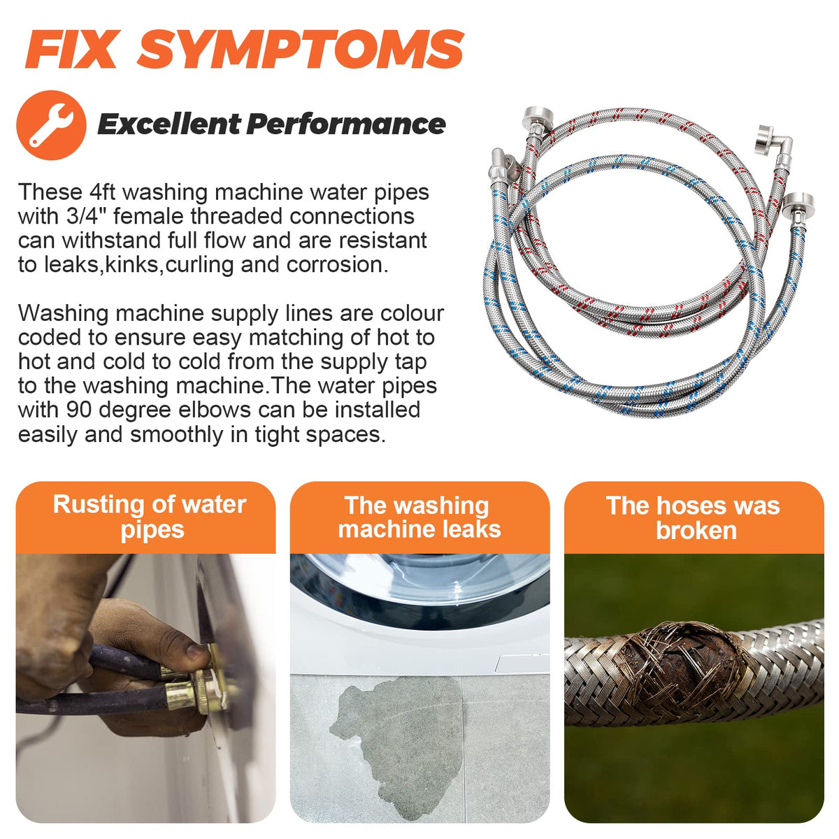 Beaquicy braided stainless steel outer cover resists rust and leaks