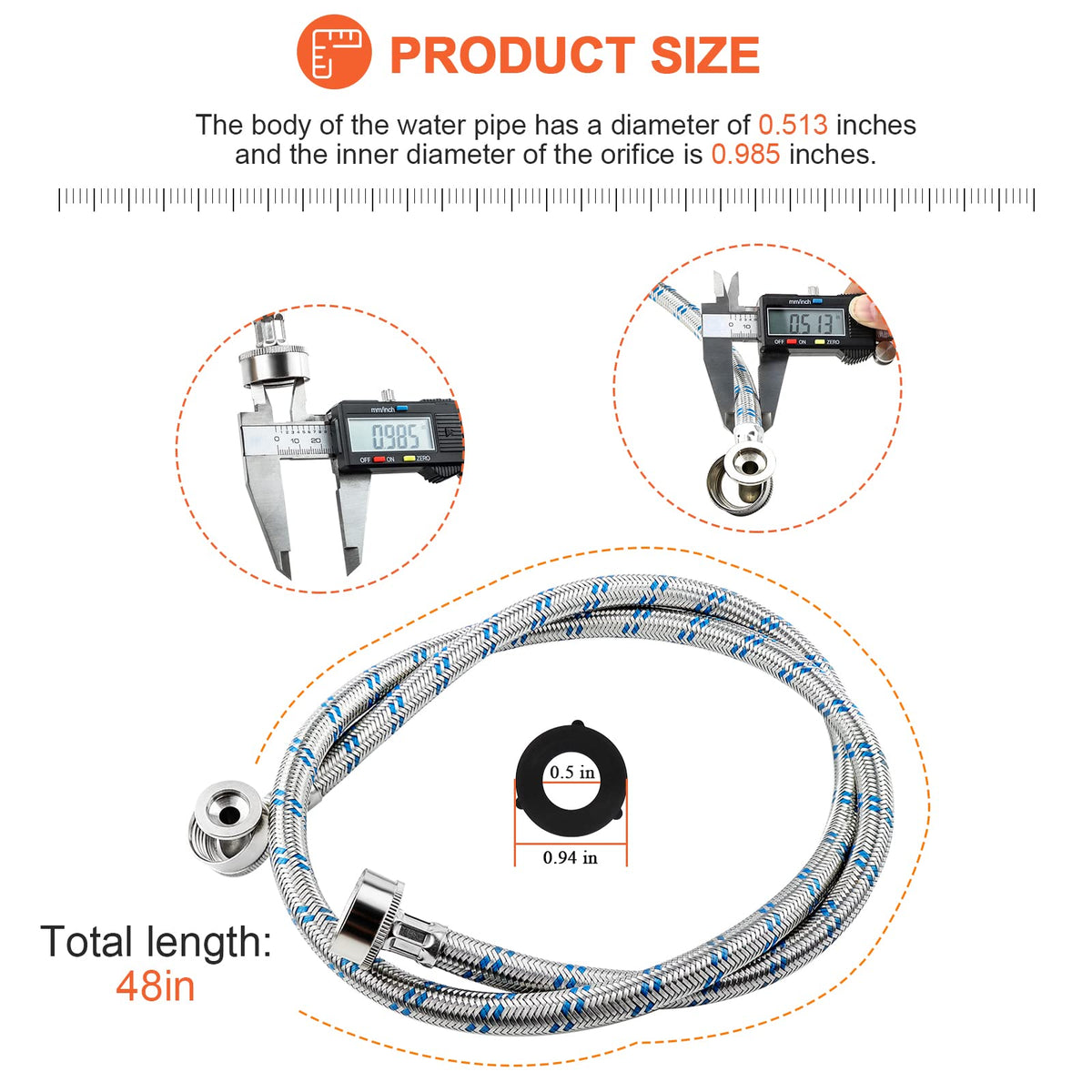Beaquicy 3/4 inch female thread connection fits most washers