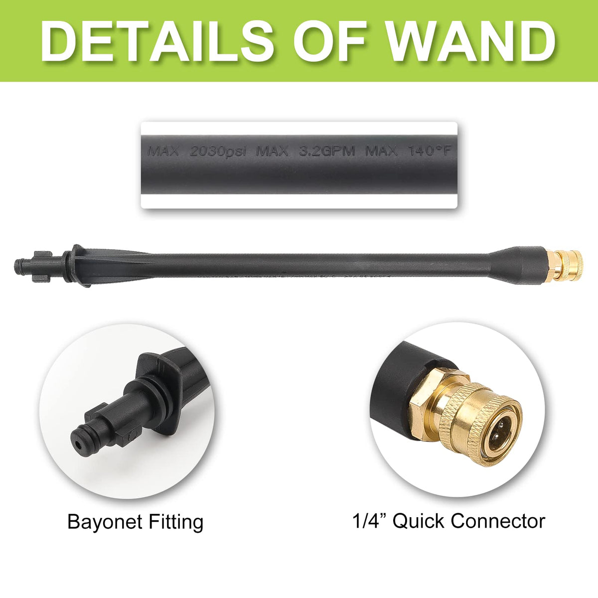 Bear Force 32ft hose with 15mm fitting enables flexible cleaning around vehicles.