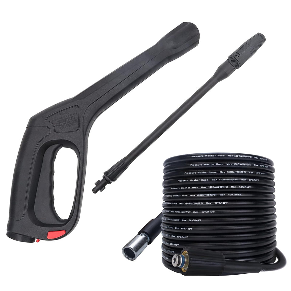 Bear Force spray gun with 32ft hose for versatile outdoor cleaning.