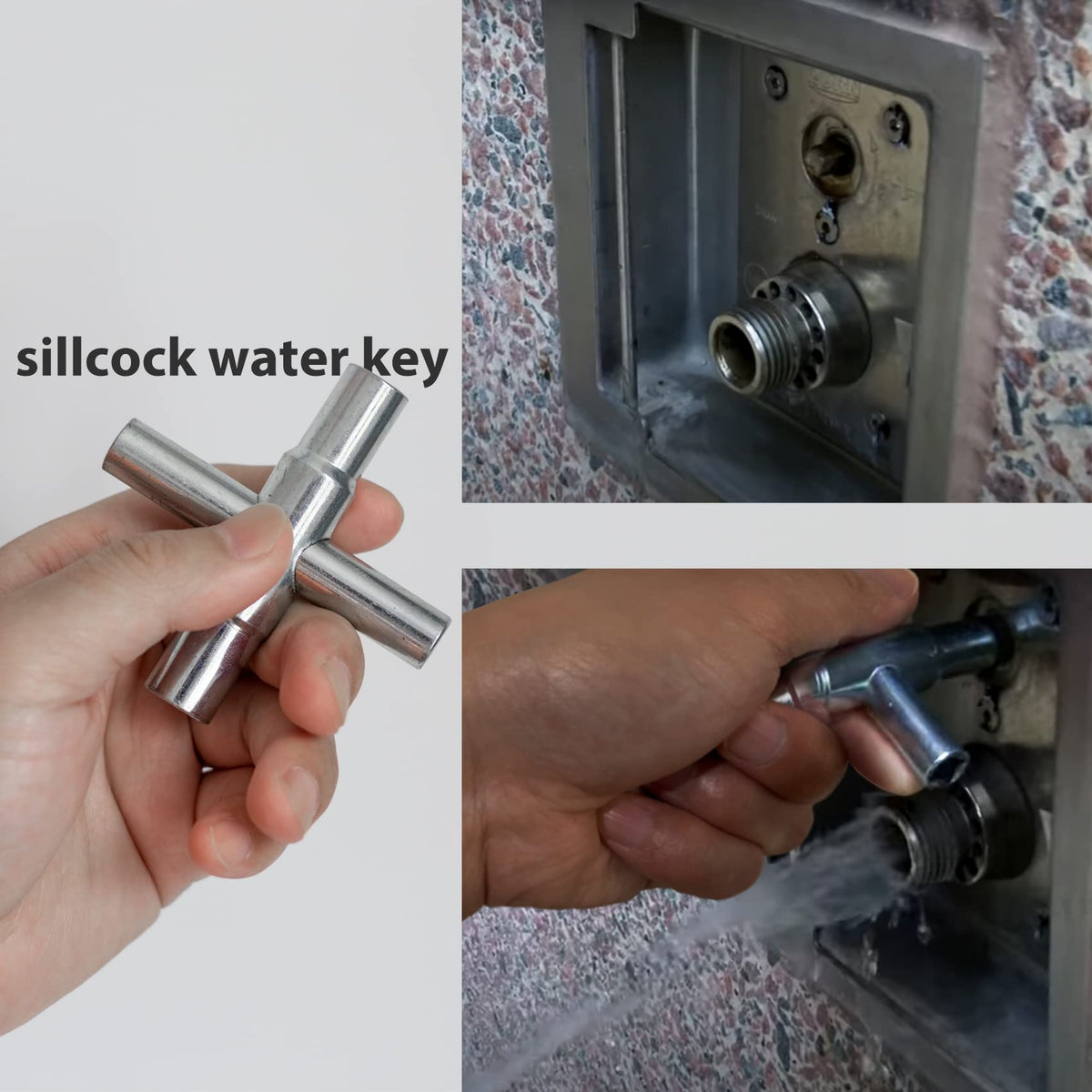 BearHut 4-way sillcock key in 5/16-inch for stopcock and spigot use.