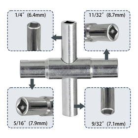 BearHut 4-way sillcock key in 9/32-inch for versatile faucet operation.
