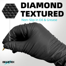 Beastek black matte finish gloves hide grease and stains well