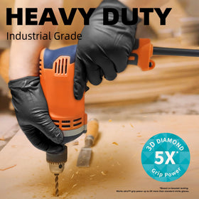 Rolled cuff on Beastek gloves aids easy donning and drip control