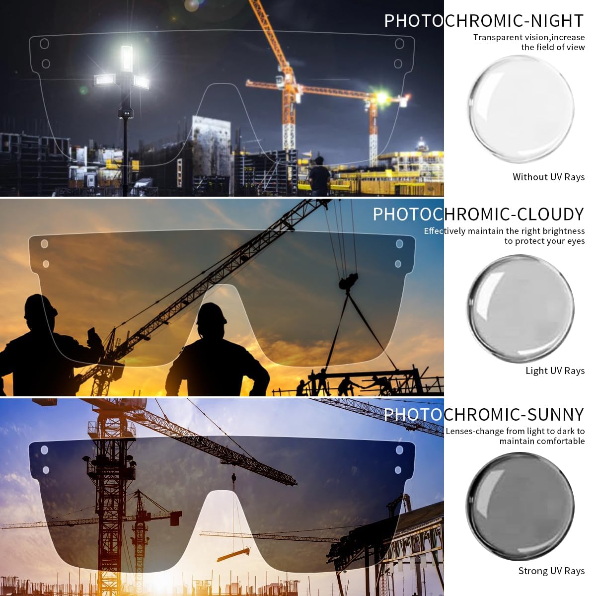 BEASVFE Z87 UV400 transition lenses protecting eyes from sun glare