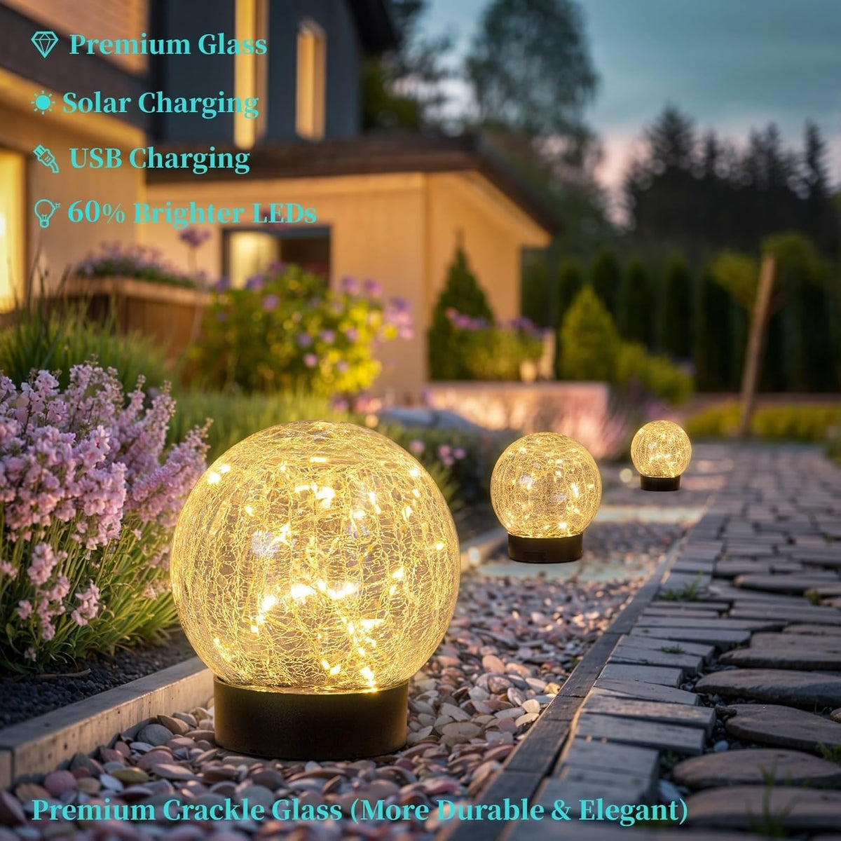 Beautyard IP65 waterproof globe light withstands wind, rain, and snow.