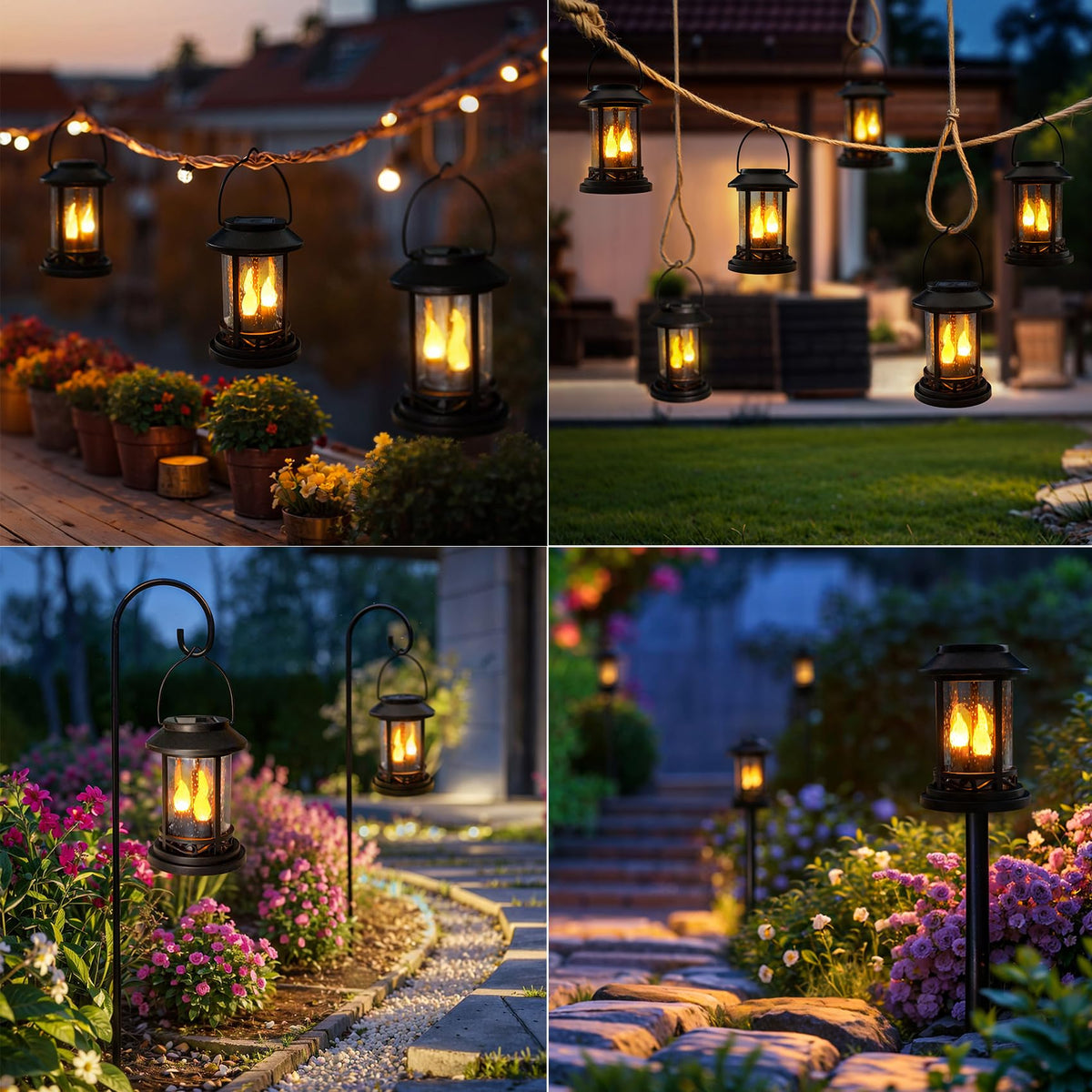 Beautyard six-pack outdoor lanterns for versatile garden lighting and ambient pathways.