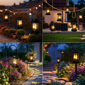 Beautyard six-pack outdoor lanterns for versatile garden lighting and ambient pathways.