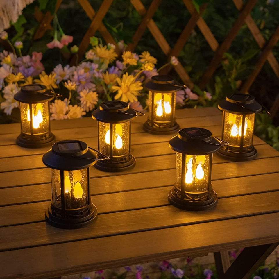 Beautyard solar candle lantern assembly with stake for quick garden setup and durable outdoor use.