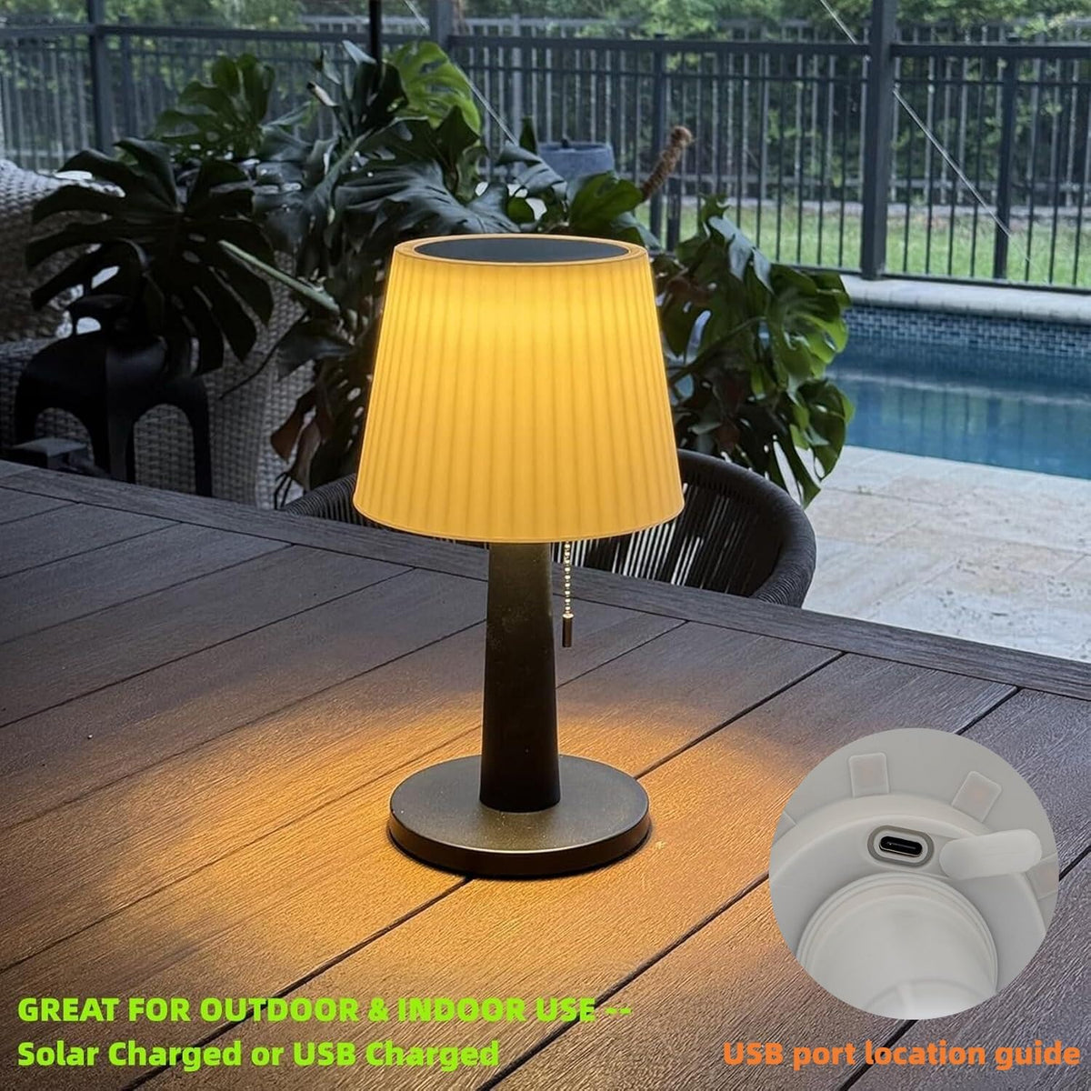 Beautyard solar table lamp bedroom indoor provides soft, eye-friendly illumination