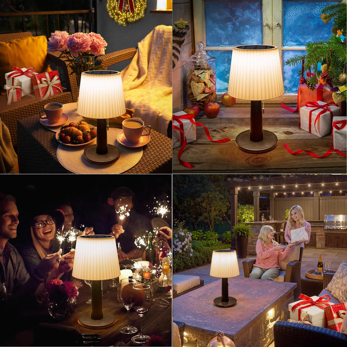 Beautyard solar table lamp patio dining adds gentle ambiance for outdoor meals