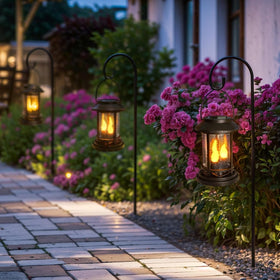 Beautyard stake installation makes lawn and pathway lighting simple without wiring.