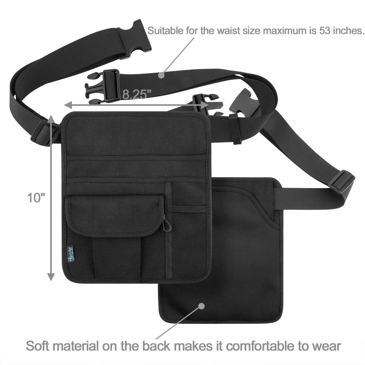 Beautyflier canvas and neoprene waist bag offers dirt resistance and comfort.