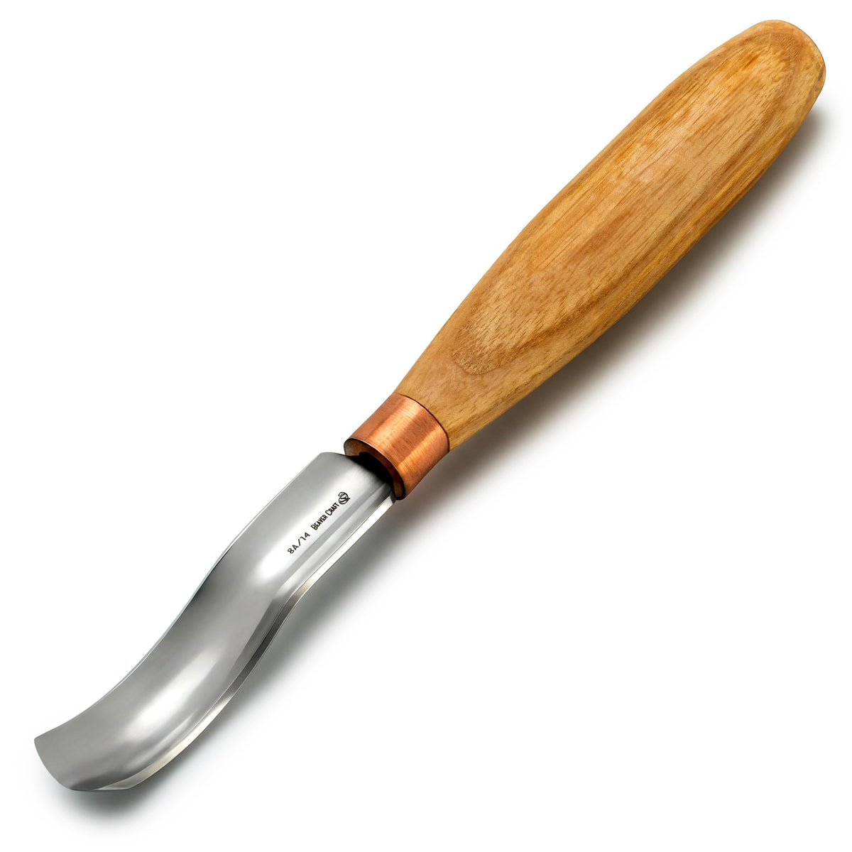 BeaverCraft bent gouge K8a/14 for spoon carving with precise control in wood