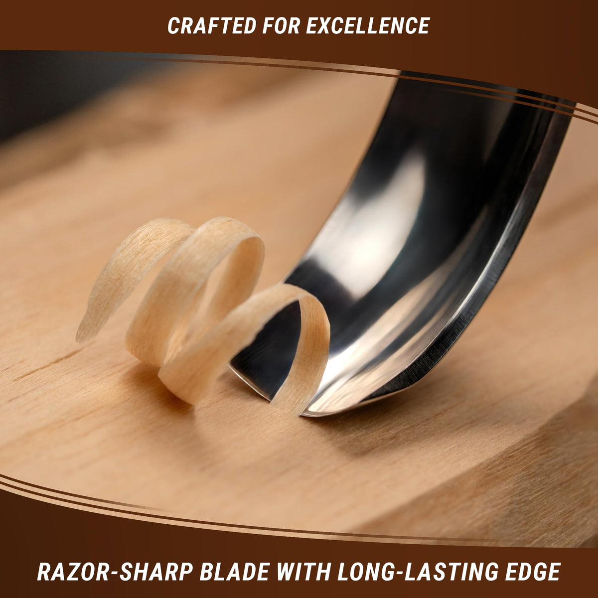 BeaverCraft high-carbon steel blade holds a sharp edge