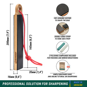 BeaverCraft LS9P02 dual-sided strop showing rough and smooth surfaces for versatile sharpening.