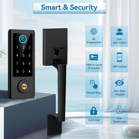 BEBASIA keyless entry door lock dashboard with passcodes and Bluetooth access.