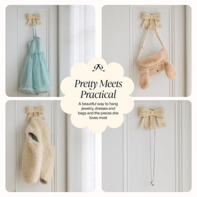 Rowie bow hook displaying accessories in a closet