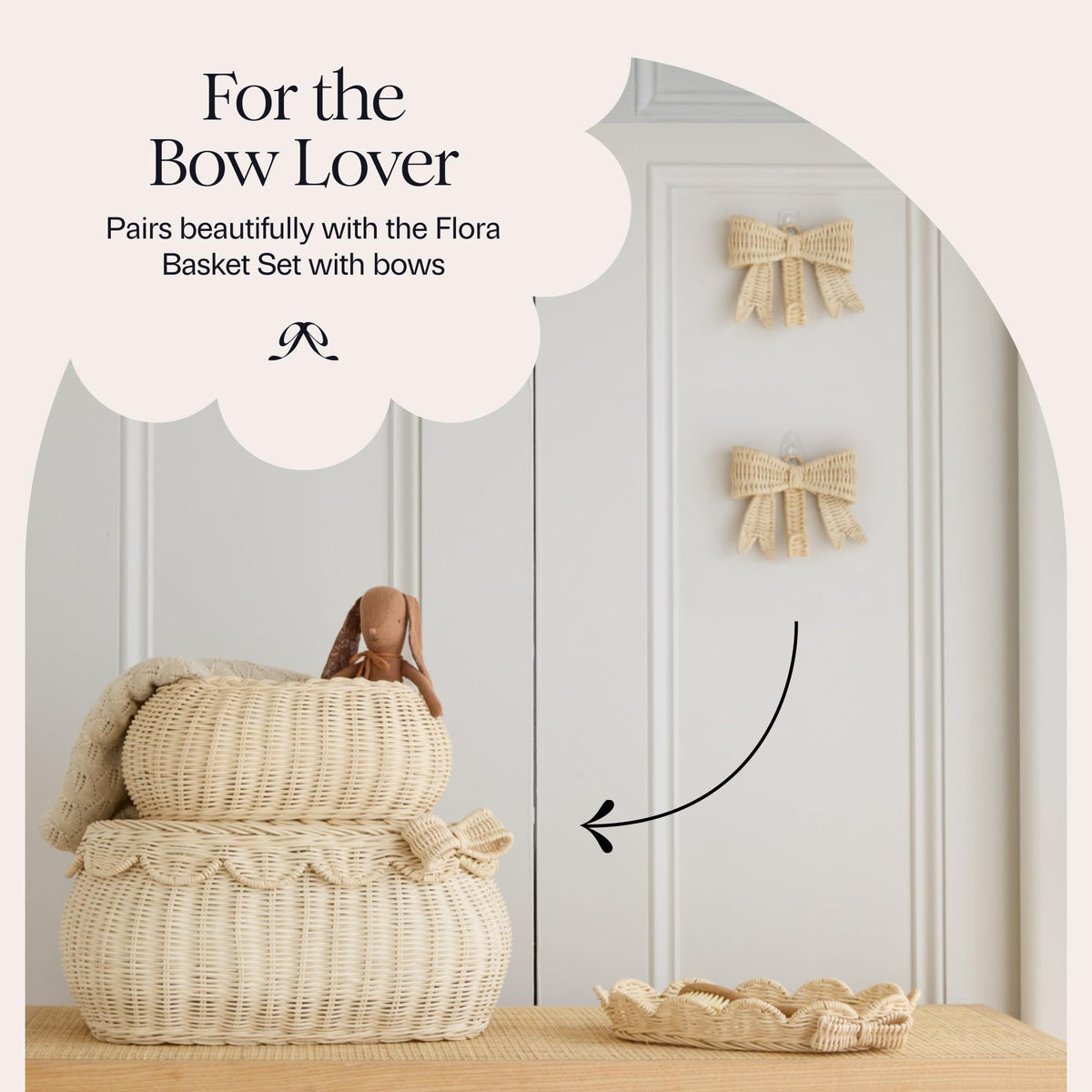 Rowie bow wall decor in entryway offers charm and utility