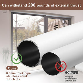BeBecome sliding-door-security-bar with rubber tips prevents scratches during use.