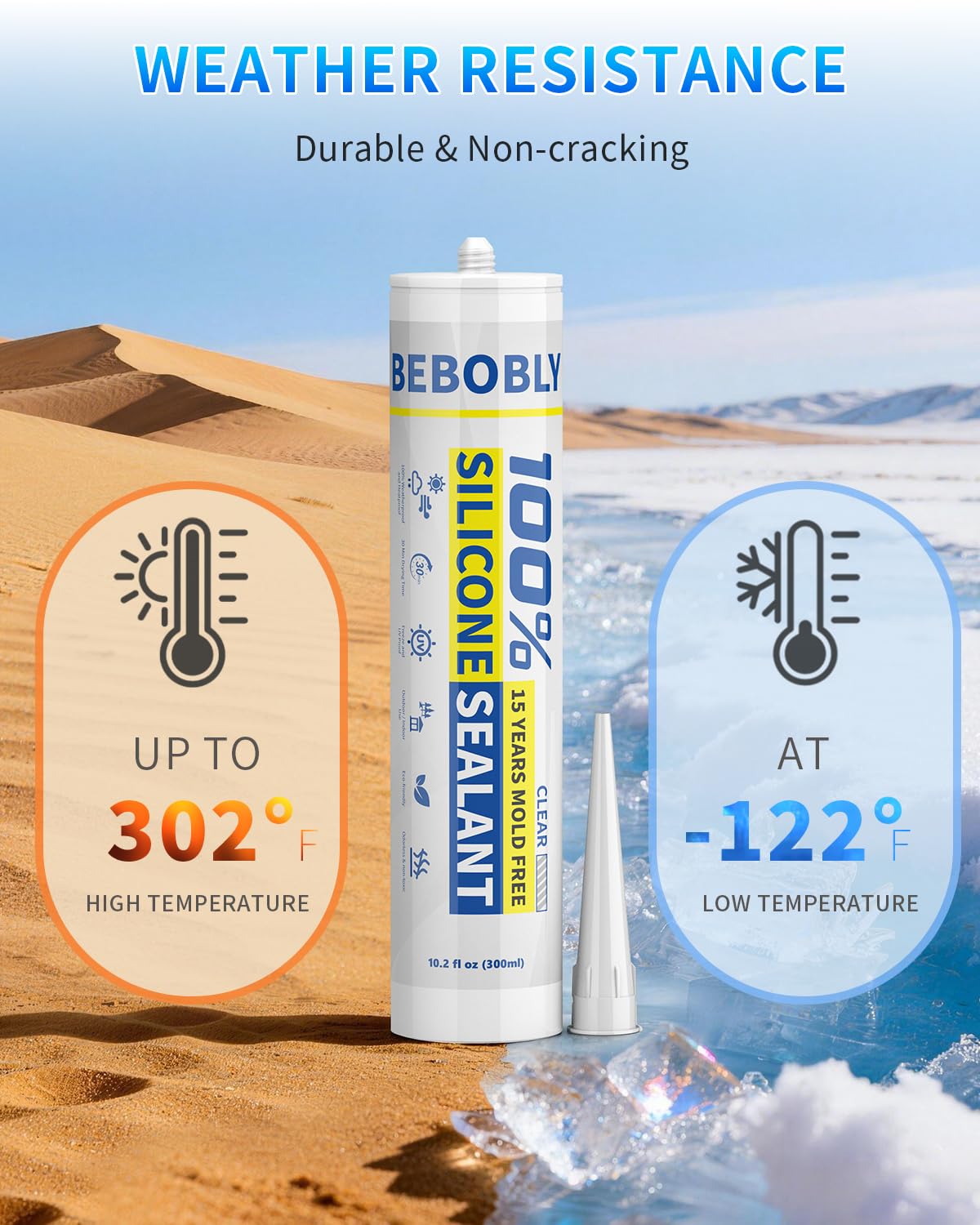 BEBOBLY fast-drying sealant cures in about 24 hours for long-lasting results