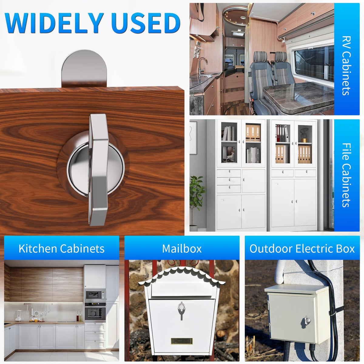 BEBOBLY RV application securing a compartment door for travel readiness.