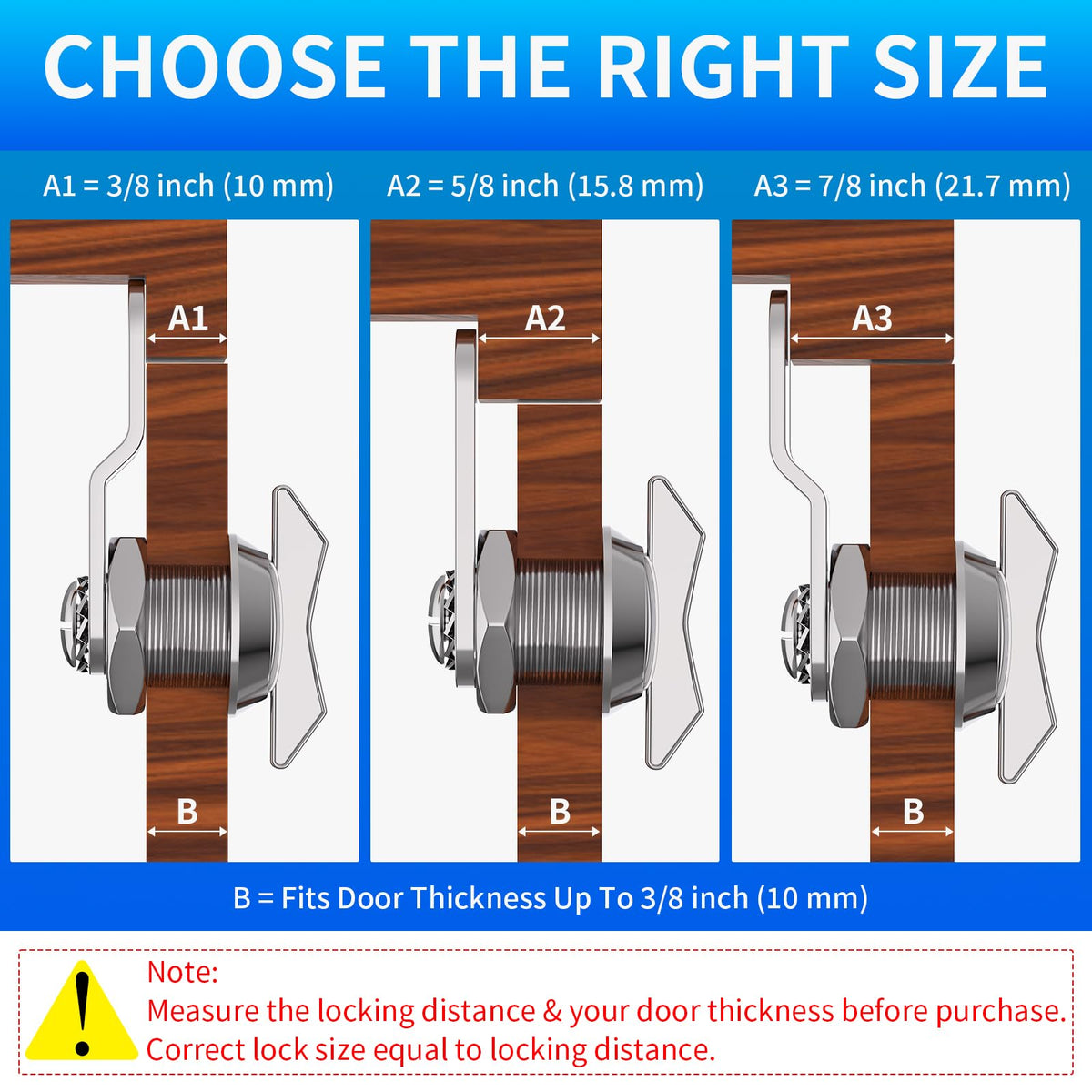 BEBOBLY cam lock side view showing compact profile for tight spaces.